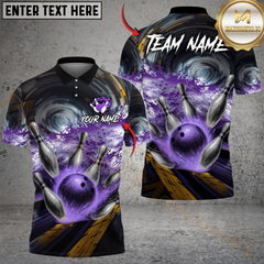 Maxcorners Bowling Drift Paint Splash Multicolor Customized Name, Team Name 3D Shirts