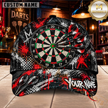 Maxcorners Darts Dartboard Splatter Paint Street Graffiti Customized Name 3D Cap