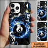 Maxcorners Billiards Flaming 8 Ball Smoke Multicolor Personalized Name 3D Phone Case