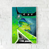 Maxcorners Mahi Mahi Fishing Neon Water Geometric Art Personalized Name 3D Poster