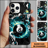 Maxcorners Billiards Flaming 8 Ball Smoke Multicolor Personalized Name 3D Phone Case