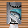 Maxcorners Salmon Fishing Silver Scale Texture Art Personalized Name 3D Poster