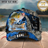 Maxcorners Fishing Water Splash Camo Multi Options Personalized Name 3D Cap (12 Fish Species)