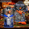 Maxcorners Trap Shooting Shotgun & Skull Target Graphic Multicolor Customized Name, Team Name 3D Shirts