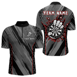 Maxcorners Men’s Custom Darts Shirt - Cracked Dartboard In Grip | Name Personalization LM2404
