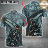 Maxcorners Billiard Grim Reaper Camouflage Multicolor Customized Name, Team Name 3D Shirts