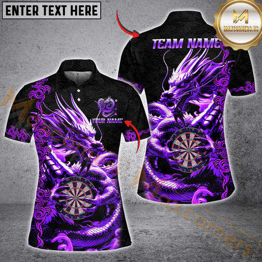 Maxcorners Darts Dragon Golden Attire Multicolor Options Personalized Name, Team Name 3D Shirt For Women