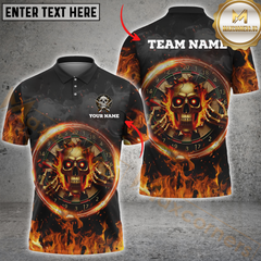 Maxcorners Darts Skull Fire Flame Multicolor Options Personalized Name, Team Name 3D Shirt