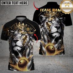 Maxcorners Bowling Lion King Multicolor Customized Name, Team Name 3D Shirts