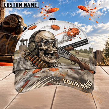 Maxcorners Trap & Skeet Shooting Skeleton Shotgun Shooter Personalized Name 3D Cap