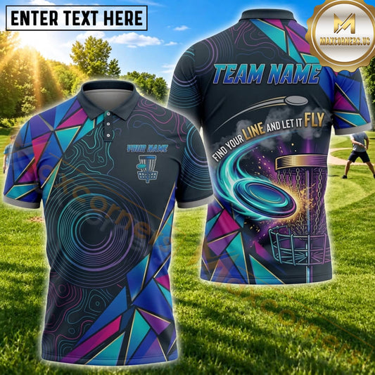 Maxcorners Disc Golf Colorful Geometric Flying Disc Personalized Name 3D Unisex Shirt