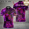 Maxcorners Neon Style 8-Ball Billiard Multicolor Customized Name, Team Name 3D Shirt