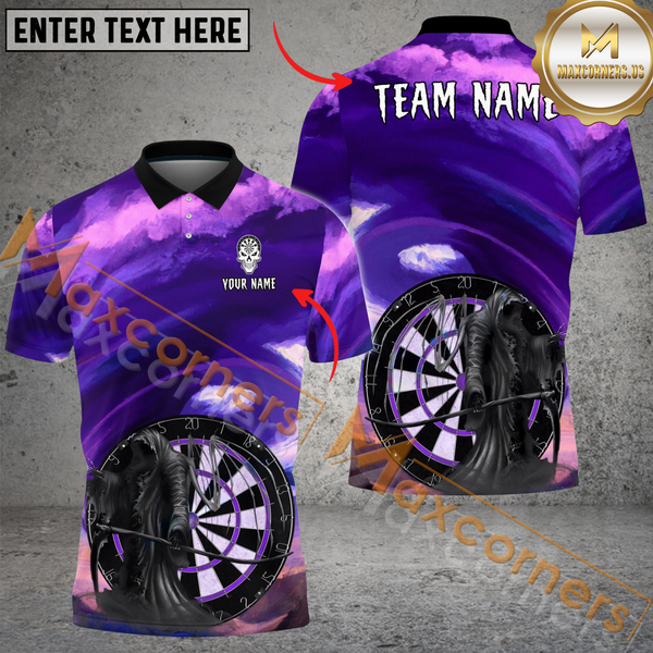 MaxCorners Darts Whirlwind Of Death Customized Name, Team Name 3D Polo Shirt