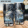 Maxcorners Fishing Tumbler Gray Smoke Scale Texture Design Personalized Name Tumbler (13 Species)