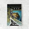 Maxcorners Largemouth Bass Fishing Scale Pattern Geometric Art Personalized Name 3D Poster
