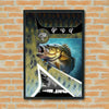 Maxcorners Largemouth Bass Fishing Scale Pattern Geometric Art Personalized Name 3D Poster