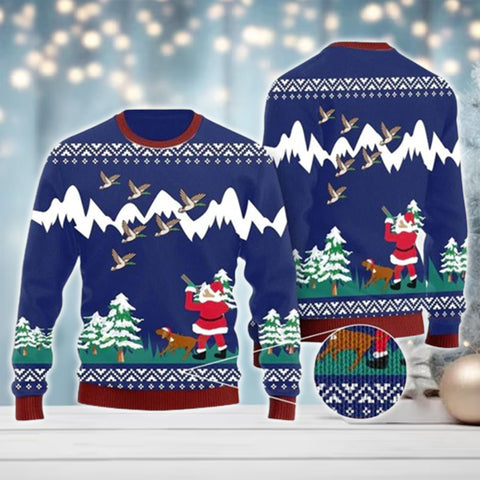 Maxcorners Duck Hunting On Christmas Night All Over Print Sweater