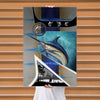 Maxcorners Marlin Fishing Deep Ocean Strike Art Personalized Name 3D Poster