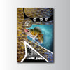Maxcorners Walleye Fishing Scale Texture Geometric Art Personalized Name 3D Poster
