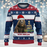 Maxcorners Bear Hunting Jolly Merry Christmas All Over Print Sweater