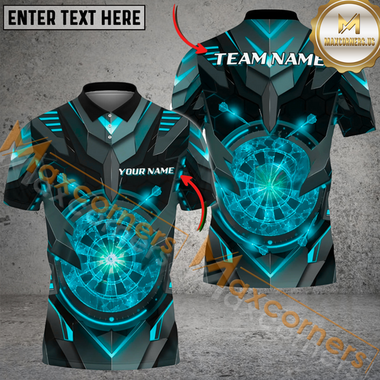 Maxcorners Darts Cyber Rector Mutilcolor Options Personalized Name, Team Name 3D Polo Shirt