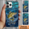 Maxcorners Fishing Phone Case Fish Scale Pattern Splash Design Personalized Name 3D Phone Case (10 Fish Species)