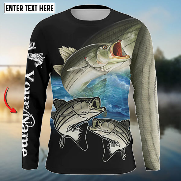 Maxcorners Striped Bass (Striper) Customize Name 3D Shirt