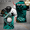 Maxcorners Crimson Fury T-Rex Golf Polo Personalized Name, Team Name 3D Shirt (4 Colors)