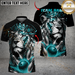 Maxcorners Bowling Lion King Multicolor Customized Name, Team Name 3D Shirts