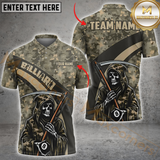 Maxcorners Billiard Grim Reaper Camouflage Multicolor Customized Name, Team Name 3D Shirts