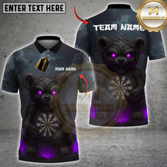 Maxcorners Darts Evil Teddy Bear with Dartboard Multicolor Customized Name, Team Name 3D Shirts