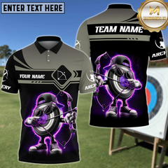 Maxcorners Archery Funny Cool Target Cartoon Personalized Name 3D Shirt