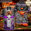 Maxcorners Trap Shooting Shotgun & Skull Target Graphic Multicolor Customized Name, Team Name 3D Shirts