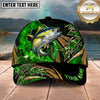 Maxcorners Fishing Green Flame Tribal Personalized Name 3D Shirt (13 Fish Species)