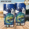Maxcorners Fishing Tumbler Moonlit Lake Casting Scene Design Personalized Name Tumbler (13 Species)