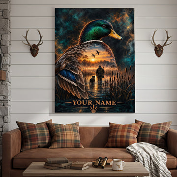 Maxcorners Moose Hunting Hunt Is Freedom Lake Wilderness Personalized Canvas Wall Art