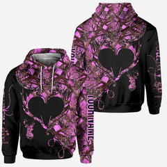 Maxcorners Country Girl Black and Pink Camo, Personalized Hunting All Over Shirt, Personalized 3D Hoodie For Hunting Lover TU2711