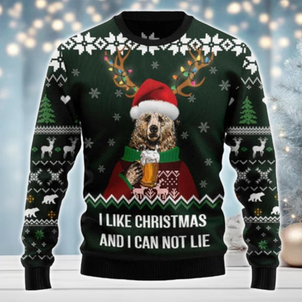 Maxcorners I Like Christmas And I Can Not Lie All Over Print Sweater