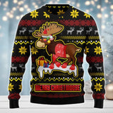 Maxcorners Moose Hunting Merry Christmas All Over Print Sweater