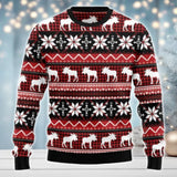 Maxcorners Moose Hunting Merry Christmas All Over Print Sweater