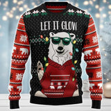 Maxcorners Let'S Glow Polar Bear All Over Print Sweater