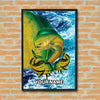 Maxcorners Mahi Mahi Fishing Ocean Scale Wave Art Personalized Name 3D Poster