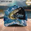 Maxcorners Fishing Blue Ocean Foam Happy Quote Personalized Name 3D Cap (12 Fish Species)