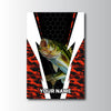 Maxcorners Largemouth Bass Fishing Red Camo Honeycomb Power Style Personalized Name 3D Poster