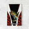 Maxcorners Largemouth Bass Fishing Red Camo Honeycomb Power Style Personalized Name 3D Poster