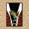 Maxcorners Largemouth Bass Fishing Red Camo Honeycomb Power Style Personalized Name 3D Poster