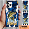 Maxcorners Blue Camo Lightning Water Splash Personalized Name Phone Case (13 Fish Species)