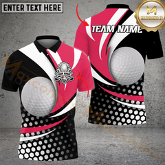Maxcorners Golf Curved Dot Pattern Multicolor Customized Name, Team Name 3D Shirts