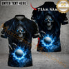 Maxcorners Grim Swing Golf Polo Customized Name, Team Name 3D Shirts (4 Colors)