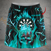 Maxcorners Darts Flaming Skull Fire Dartboard Personalized 3D Skirts With Shorts